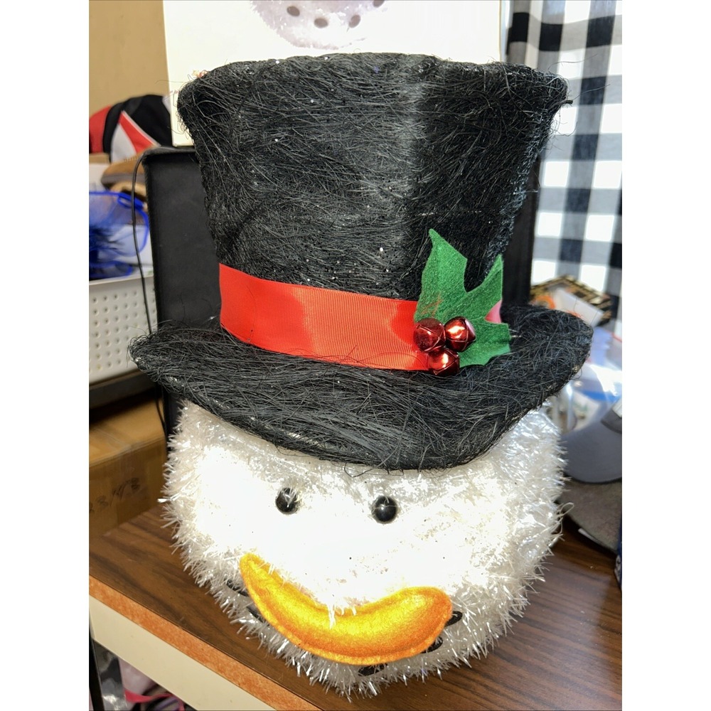 Vintage Cracker Barrel Snowman Tree Topper Large Original Box